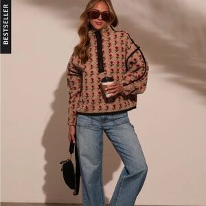 Vici oversized half zip fleece